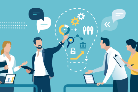 Ekonomer och icke-ekonomer samarbetar och kommunicerar för att bryta ner barriärer och förstå ekonomisk information tillsammans.